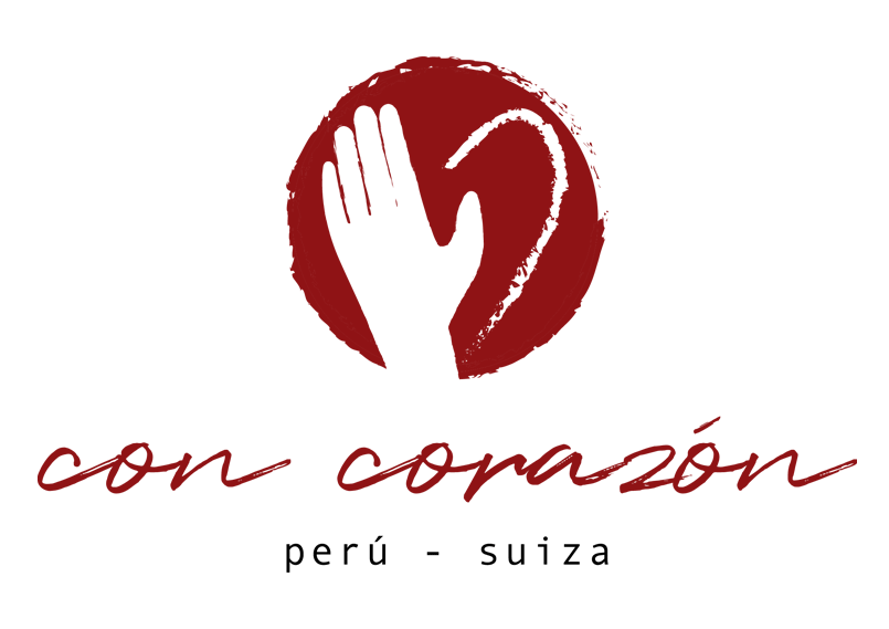 The new modern logo from Con Corazón includes hand and heart